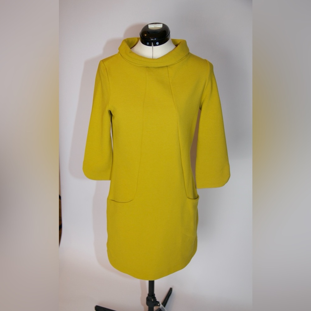 Boden Mustard Long Sleeve Dress